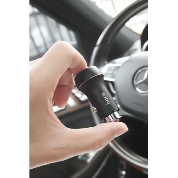 მანქანის დამტენი HOCO Z7 KINGKONG DUAL USB CAR CHARGER BLACK