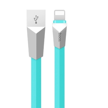 მობილურის დამტენი HOCO X4 ZINC ALLOY RHOMBUS LIGHTNING CHARGING CABLE BLUE