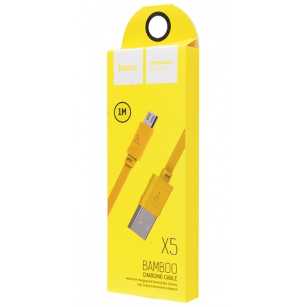 მობილურის დამტენი HOCO X5 BAMBOO MICRO CHARGING CABLE YELLOW