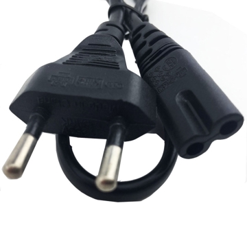 შნური შემაერთებელი დეტალებით 2-Slot Polarized Power Cord