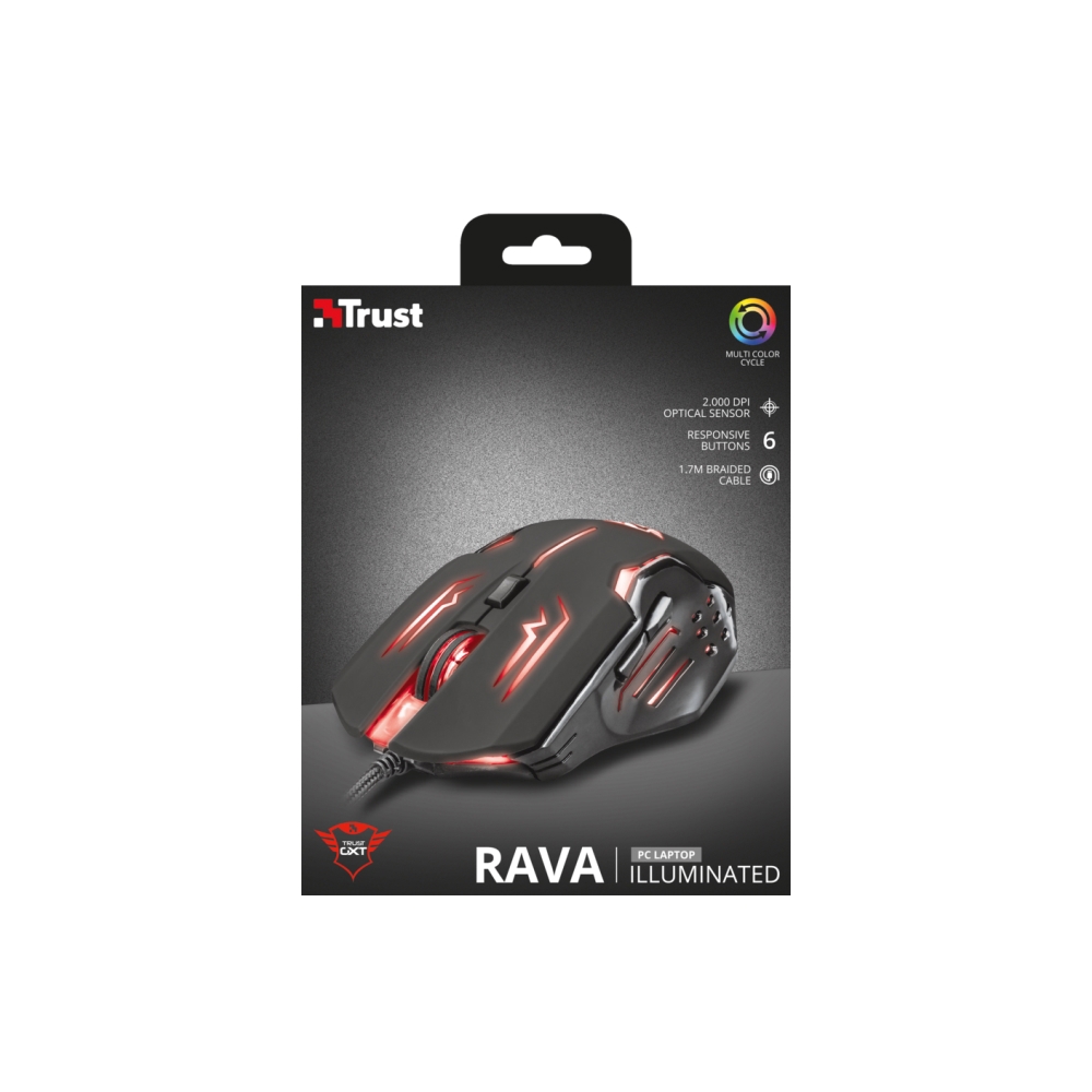 მაუსი TRUST GXT 108 RAVA ILLUMINATED GAMING MOUSE