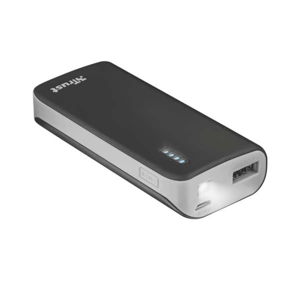 მობილურის დამტენი TRUST PRIMO POWERBANK 5200 PORTABLE CHARGER - BLACK