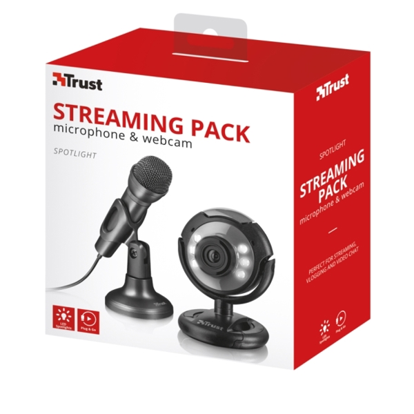 ვებკამერა TRUST SPOTLIGHT STREAMING PACK (WEBCAM AND MICROPHONE)