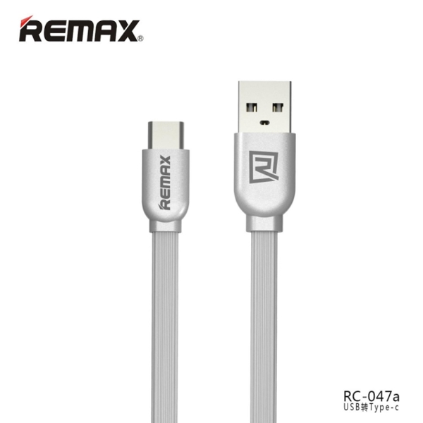 Usb კაბელი REMAX USB to Type C  RC-047a ვერცხლისფერი