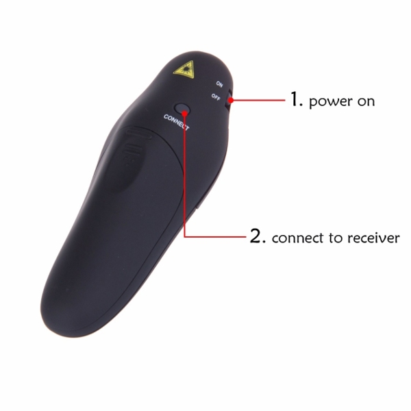 პერზენტერი FORNORM Wireless Presenter with Red Laser Pointers Pen USB RF Remote Control Page for Turning PPT Powerpoint Presentation