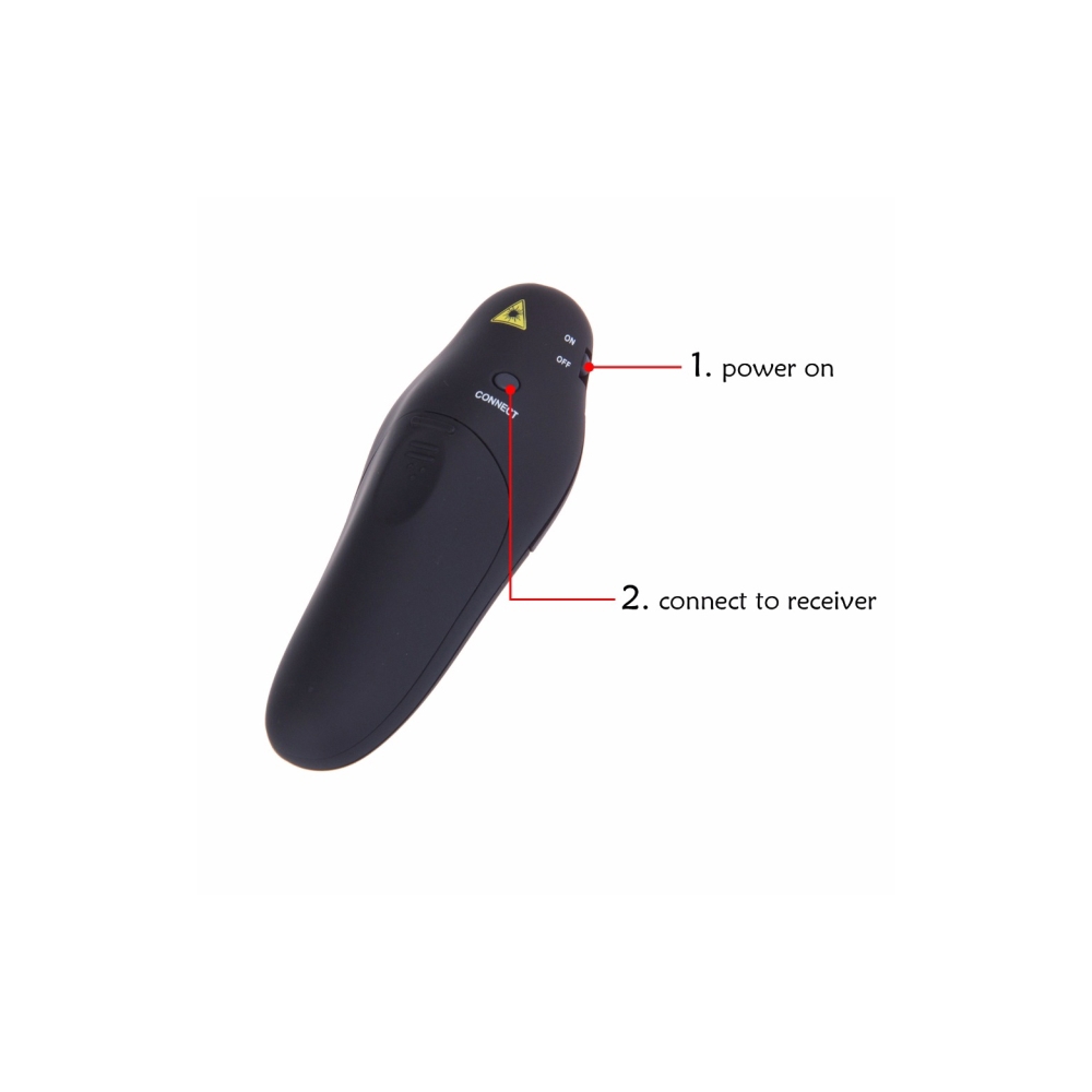 პერზენტერი FORNORM Wireless Presenter with Red Laser Pointers Pen USB RF Remote Control Page for Turning PPT Powerpoint Presentation