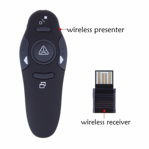 პერზენტერი FORNORM Wireless Presenter with Red Laser Pointers Pen USB RF Remote Control Page for Turning PPT Powerpoint Presentation