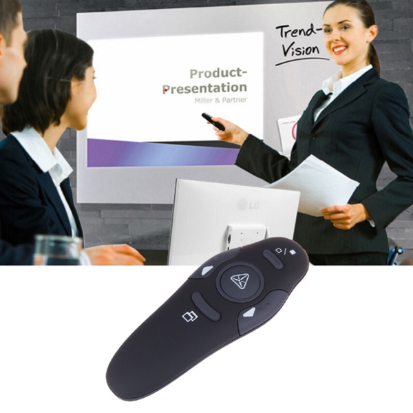 პერზენტერი FORNORM Wireless Presenter with Red Laser Pointers Pen USB RF Remote Control Page for Turning PPT Powerpoint Presentation