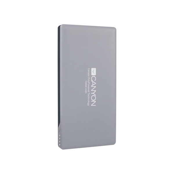 პორტატული დამტენი  CANYON POWER BANK 10000MAH 2 USB PORT MAX OUTPUT 5V2A  DARK GRAY