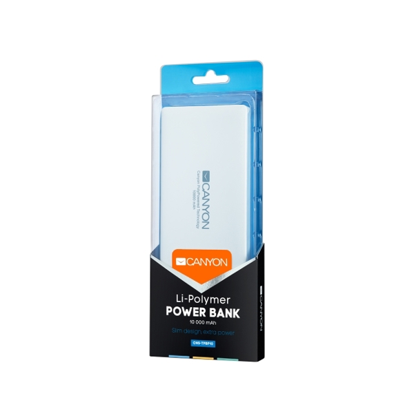 პორტატული დამტენი  CANYON POWER BANK 10000MAH WHITE