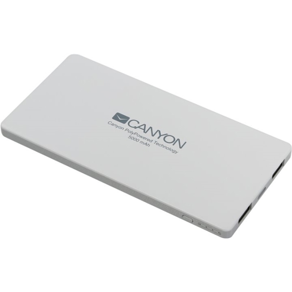 პორტატული დამტენი  CANYON POWER BANK 5000MAH WHITE