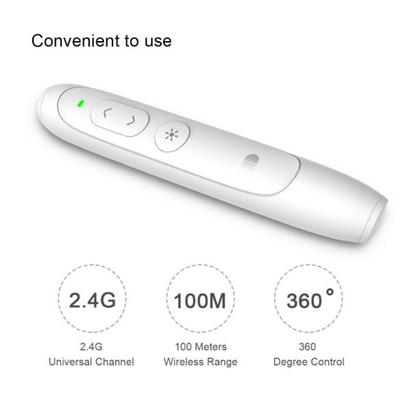 პრეზენტერი Doosl DSIT012 Wireless Presenter, 2.4GHz RF Remote Control PPT Powerpoint Clicker Laser Pointer USB Receiver Presentation Pointer Pen