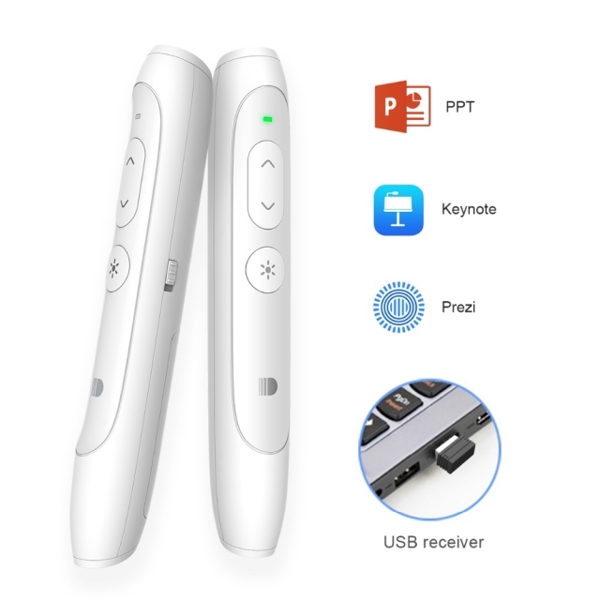 პრეზენტერი Doosl DSIT012 Wireless Presenter, 2.4GHz RF Remote Control PPT Powerpoint Clicker Laser Pointer USB Receiver Presentation Pointer Pen