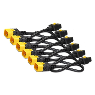 UPS დენის კაბელის ნაკრები APC AP8714S, Power Cord Kit (6 ea), Locking, C19 to C20, 1.2m, Black/Yellow