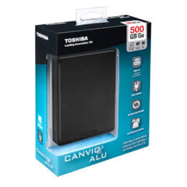 გარე მყარი დისკი TOSHIBA CANVIO ALU 500GB (HDTH305EK3AA) 