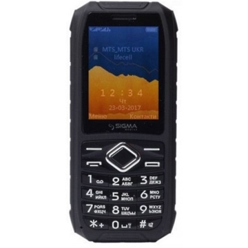 მობილური ტელეფონი SIGMA X-TREME IO67 BLACK  Dual-SIM   2,4,  Camera:0.3 MP 