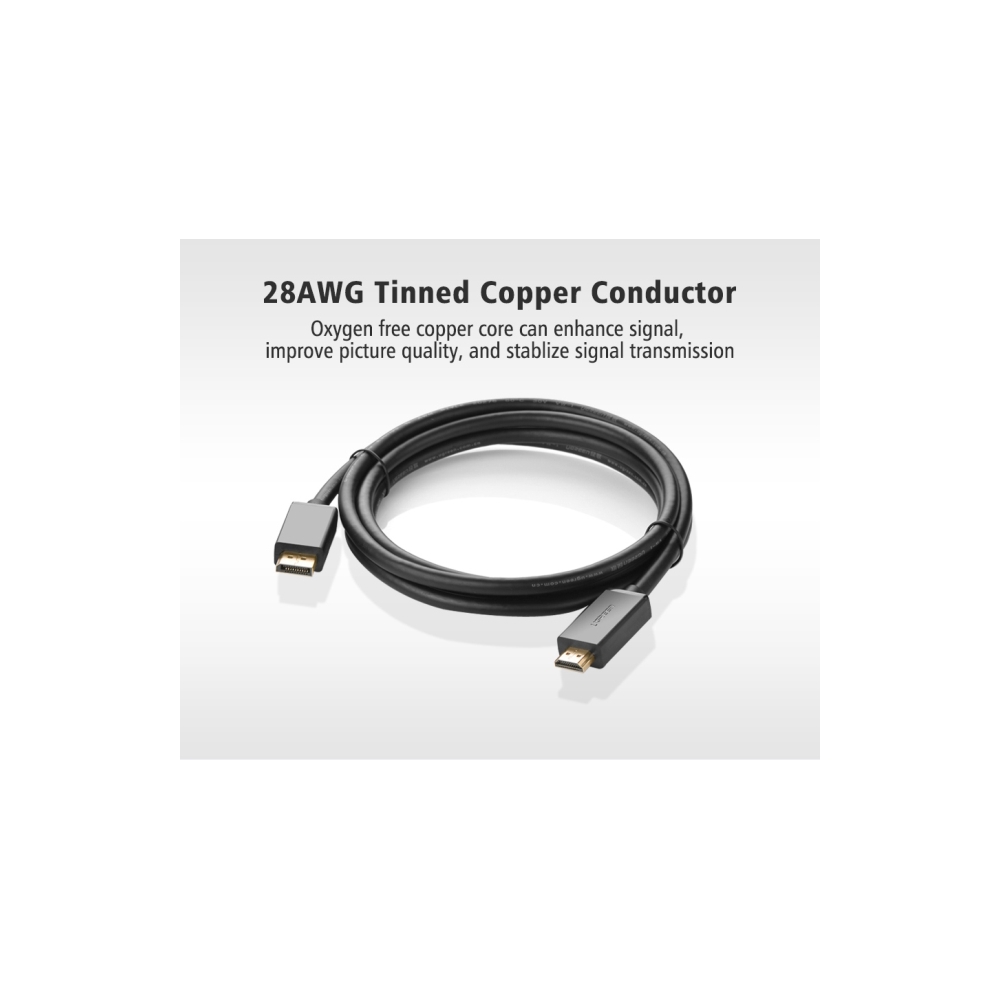 ვიდეო კაბელი UGREEN  DP101(10239) DP to HDMI male cable 1.5M