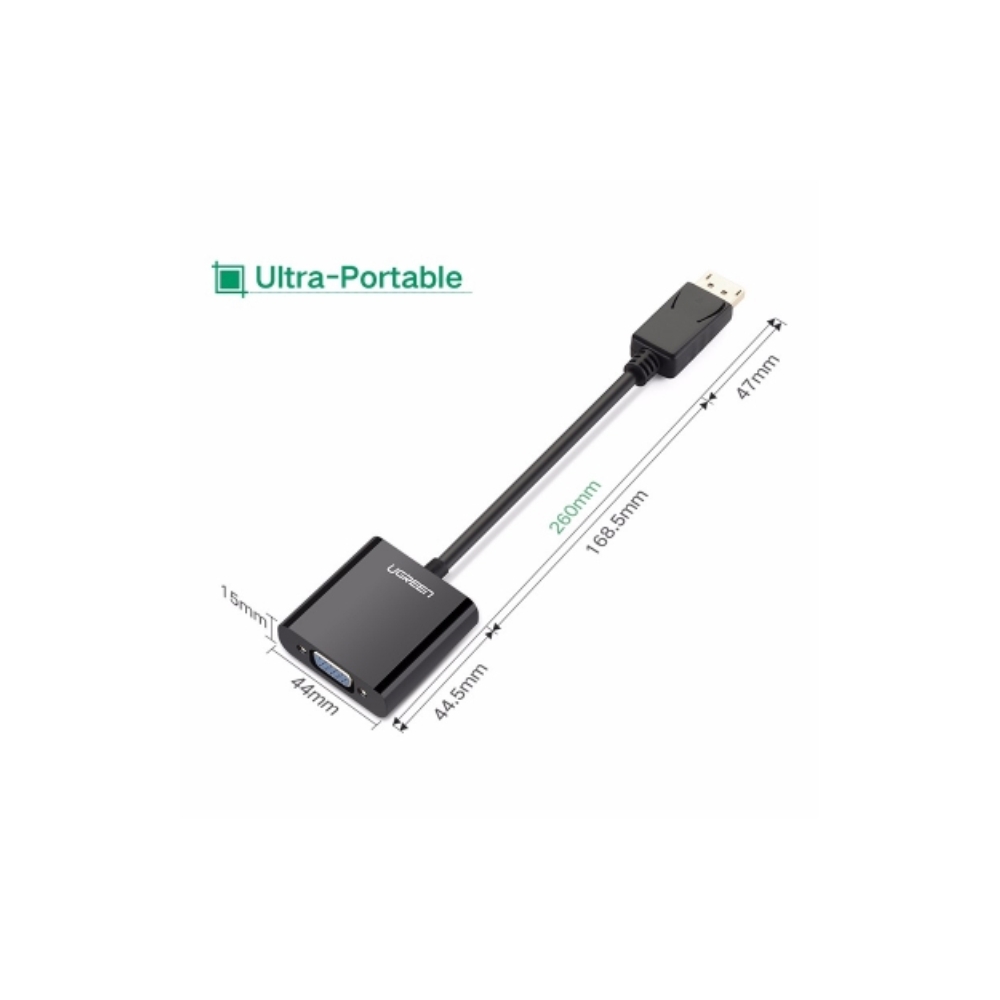 DisplayPort to VGA Converter UGREEN DP109 (20415), Black