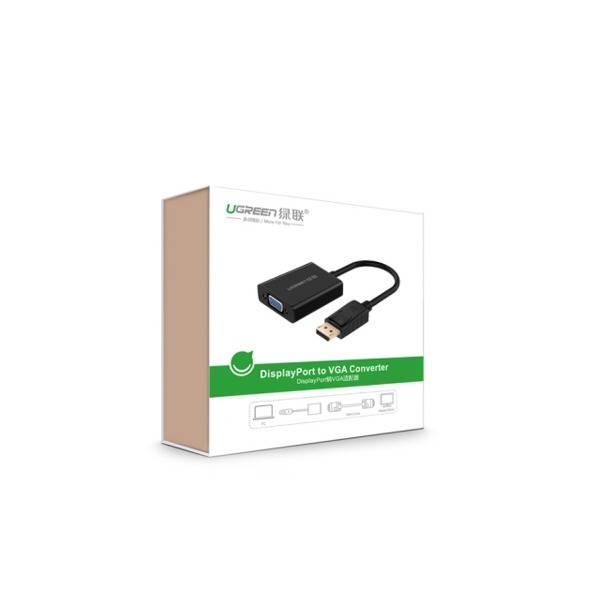 ადაპტერი UGREEN DP109 (20415) DP Male to VGA Female Converter  Black DP To VGA