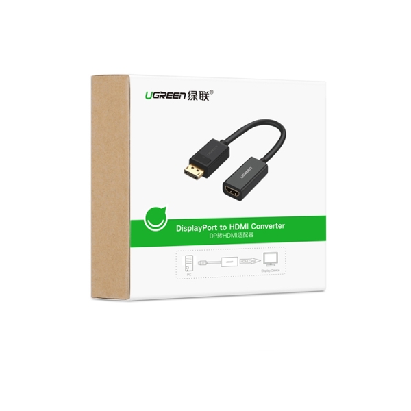 ადაპტერი UGREEN MM137 (40362) DisplayPort to HDMI Female Converter 1080P DP To HDMI Adaptor DP to HDMI