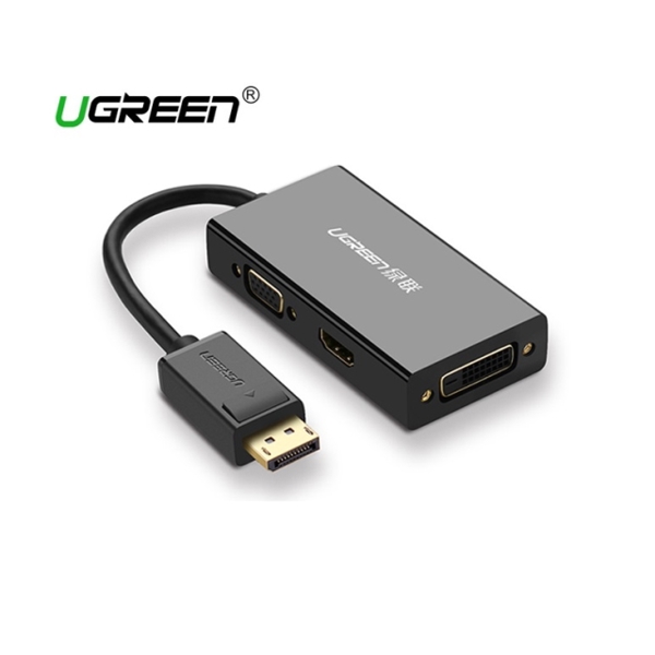 ადაპტერი UGREEN DP110 (20420) DisplayPort to HDMI/VGA/DVI Converter Black