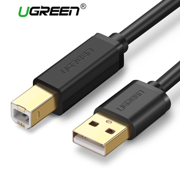 პრინტერის კაბელი UGREEN US135 (10350), USB to BM print cable, 1.5m, Black