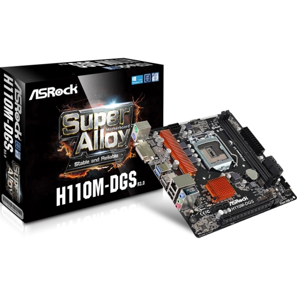 დედა დაფა MB - ASRock (H110M-DGS R3.0) LGA1151 INTEL H110/2DDR4/4SATA3/