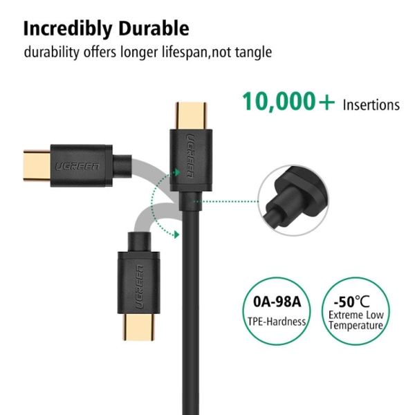 მობილურის დამტენი Ugreen US141 USB 2.0 Type A Male to USB 3.1 Type-C Male Charge & Sync Cable