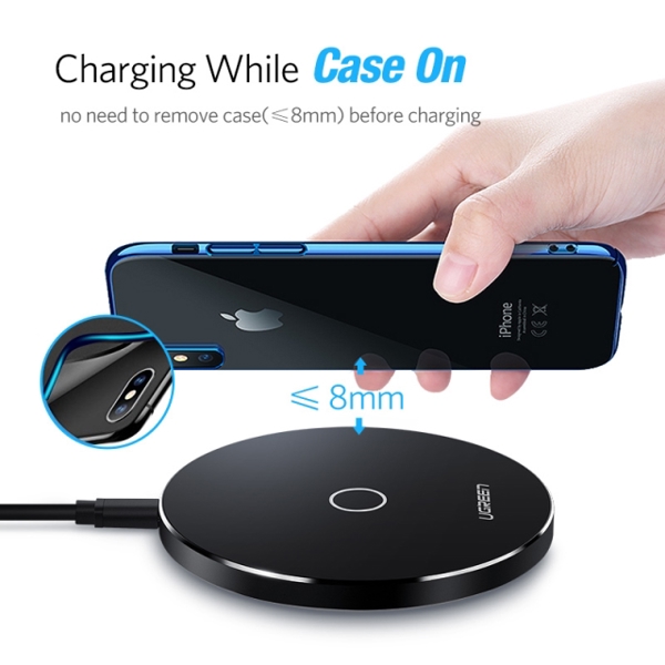 Wireless სწრაფი დამტენი Ugreen  CD134  10W Qi Wireless Charger for iPhone 8 / X Wireless Quick Charge for Samsung S8 / S8 + / S7 Edge Nexus5 Lumia 820 USB Charger Pad