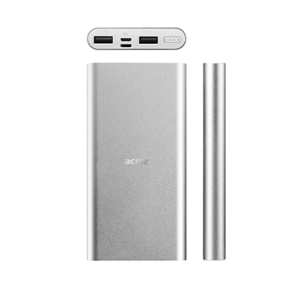 პორტატული დამტენი Acme PB15SG power bank (Lightning and Micro USB inputs) 10000 mAh, Silver