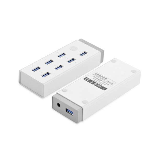 USB ჰაბი UGREEN CR116 7 Ports 3.0 USB HUB Power adapter White 20647