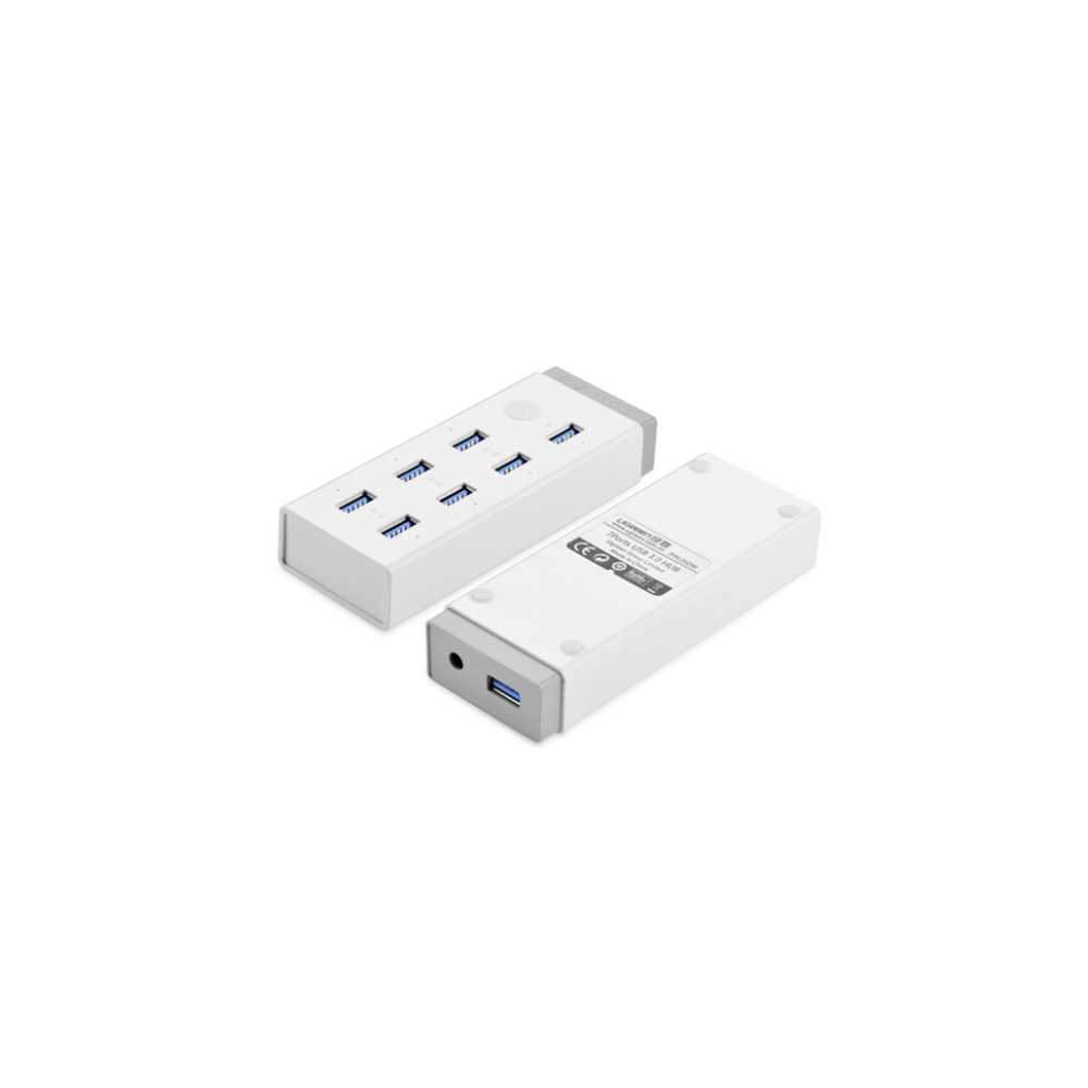 USB ჰაბი UGREEN CR116 7 Ports 3.0 USB HUB Power adapter White 20647