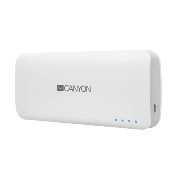 პორტატული დამტენი CANYON BATTERY CHARGER FOR PORTABLE DEVICE 10000 MAH (WHITE)