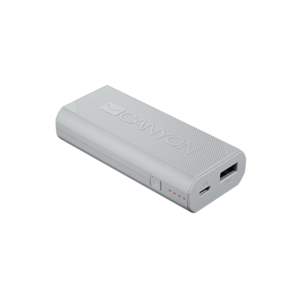 პორტატული დამტენი CANYON POWER BANK 4400MAH (COLOR: WHITE) BUILT-IN LITHIUM-ION BATTERY OUTPUT