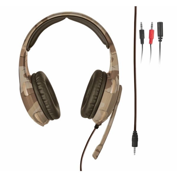 ყურსასმენი TRUST GXT 310D RADIUS GAMING HEADSET - DESERT CAMO