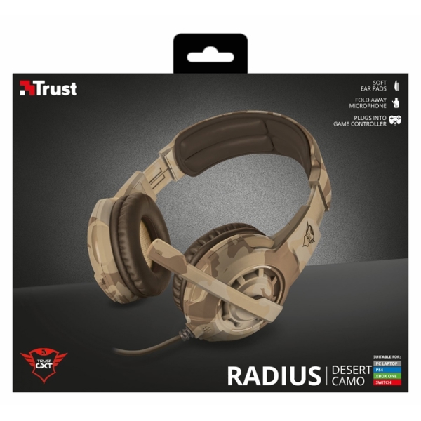 ყურსასმენი TRUST GXT 310D RADIUS GAMING HEADSET - DESERT CAMO