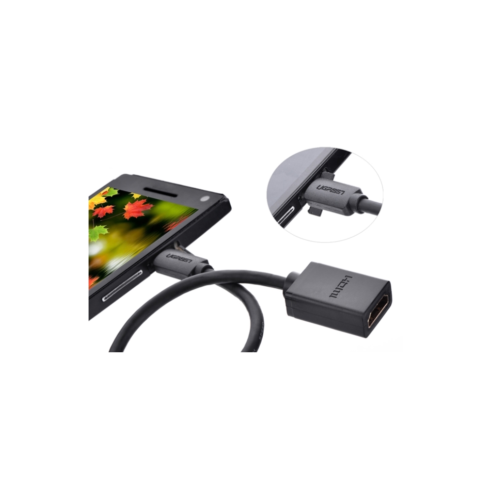 UGREEN (20134) Micro HDMI To HDMI adapter cable, 0.2m, Black