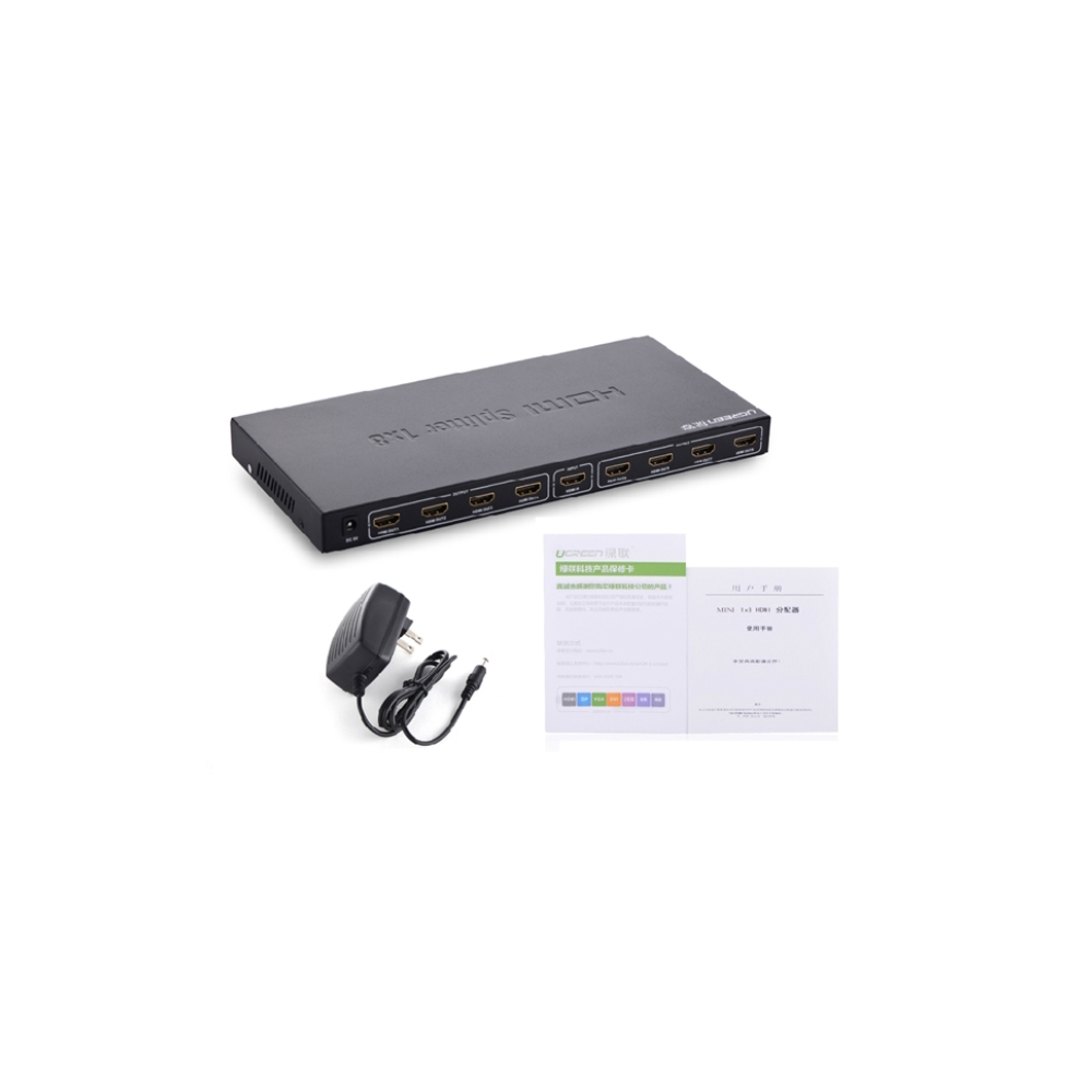 სპლიტერი UGREEN 40203, 1x8 HDMI Amplifier Splitter, Black