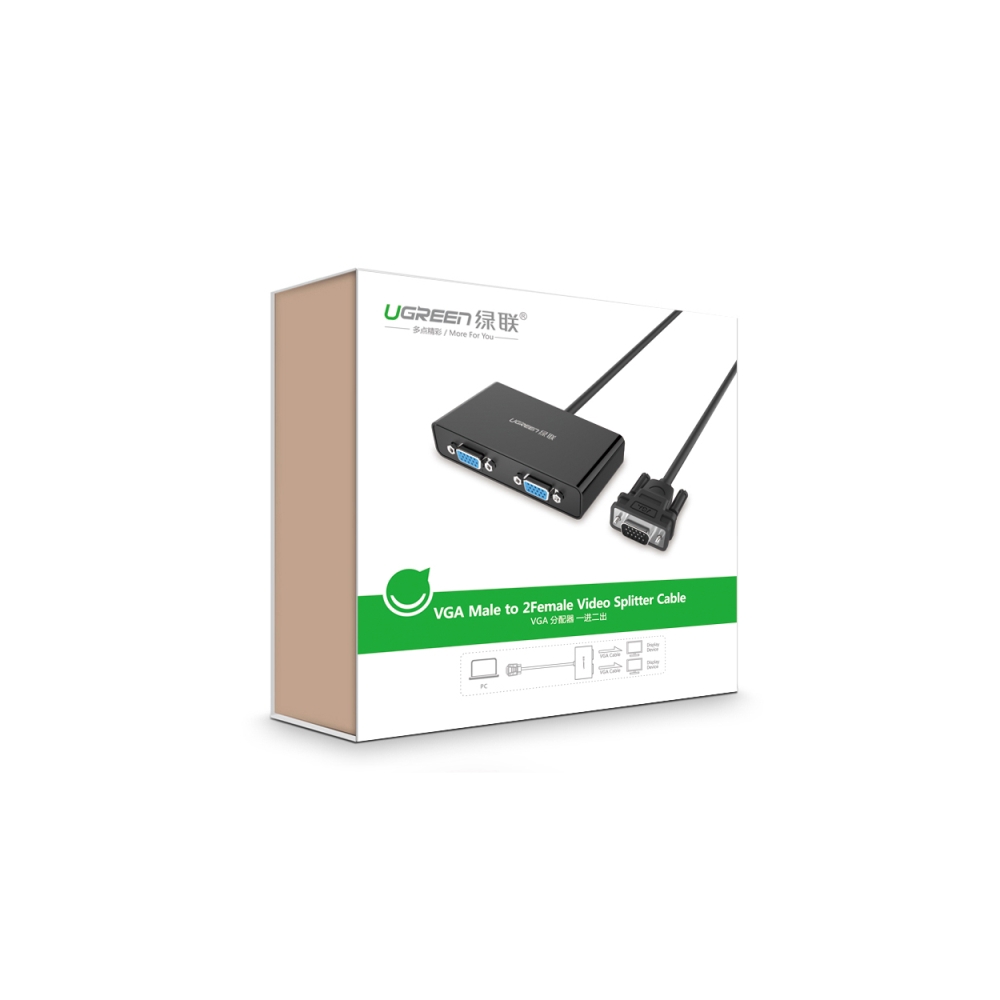 სპლიტერი Ugreen 40254 / 20918 1x2 VGA splitter Black
