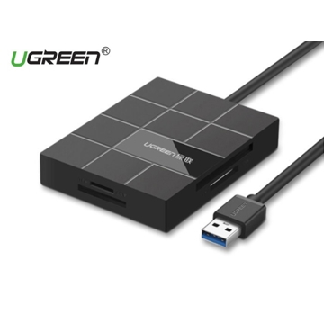 USB ჰაბი UGREEN US220 (30846) USB 3.0 Card Reader with 3-Port Hub