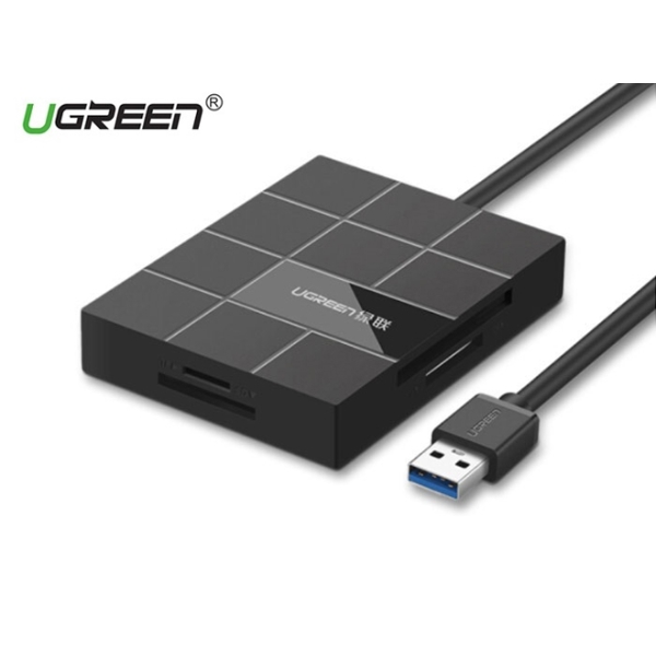 USB ჰაბი UGREEN US220 (30846) USB 3.0 Card Reader with 3-Port Hub