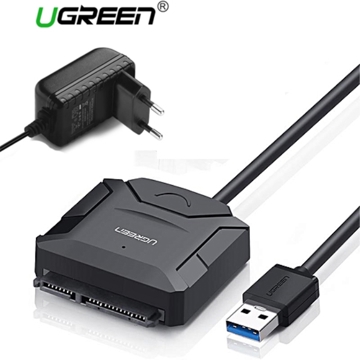 მყარი დისკის  წამკითხველი UGREEN CR108 (20611) USB 3.0 to SATA Hard Driver converter cable with 12V 2A power adapter 50CM