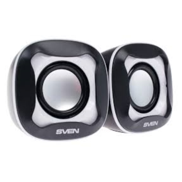 დინამიკი SVEN 170, black-white (USB) 2,0  სიმძლავრე: 2.5w+2.5w= 5 W RMS