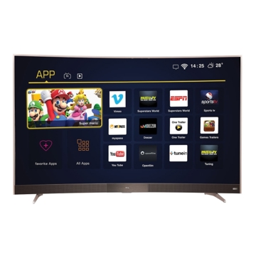 ტელევიზორი LED TCL 49"(124CM) 49P3CFS (MT56P2) GUN GRAY CURVED SMART  QUARD COREA7 1GHZ 16:9 FHD 1920X1080  8MS 178*178* 280CDM2 4000:1 2XHDMI 1XMHL LAN DVB-TT2