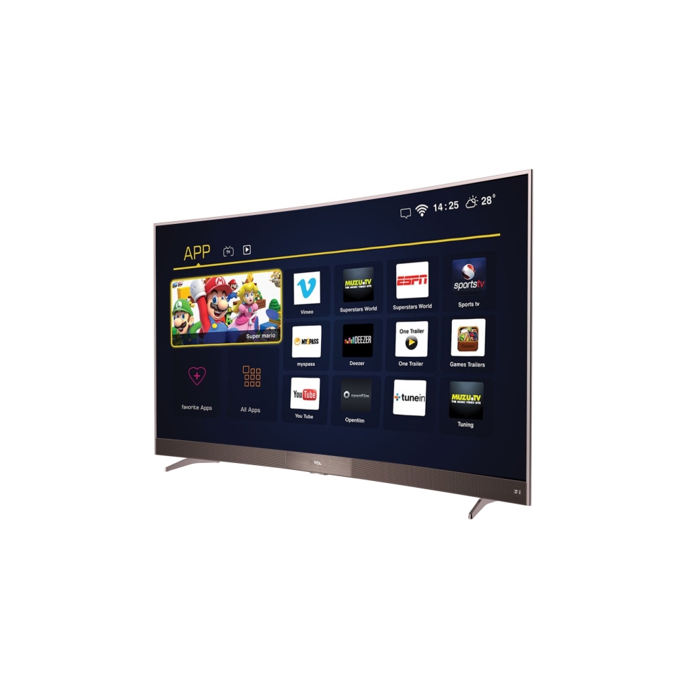 ტელევიზორი LED TCL 49"(124CM) 49P3CFS (MT56P2) GUN GRAY CURVED SMART  QUARD COREA7 1GHZ 16:9 FHD 1920X1080  8MS 178*178* 280CDM2 4000:1 2XHDMI 1XMHL LAN DVB-TT2