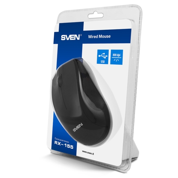 მაუსი Mouse SVEN RX-155 ; DPI 800 ; Cable: 1.5M;  Suitable for left-handers