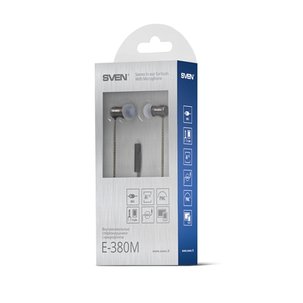 ყურსასმენი  SVEN E-380M Multimedia Stereo Earphones with Microphones , golden