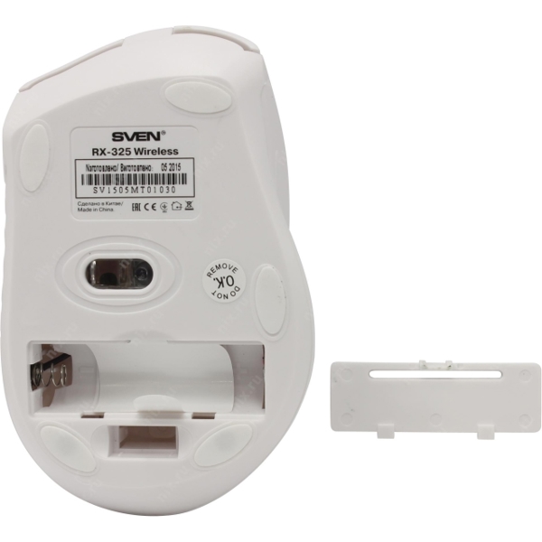 მაუსი  SVEN RX-325 white, Wireless ; DPI 600/1000 optical