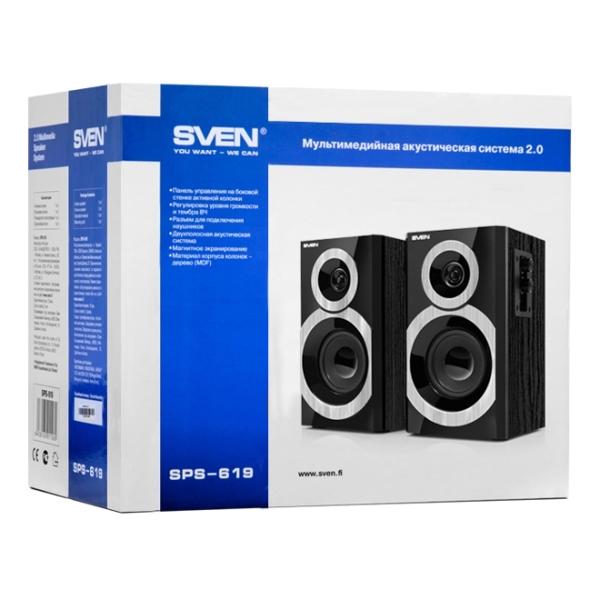 დინამიკი Speakers SVEN SPS-619, black (20W) 2,0