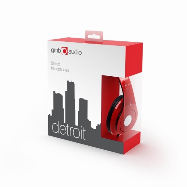 ყურსასმენი  GEMBIRD Folding stereo headphones ''Detroit'', red"